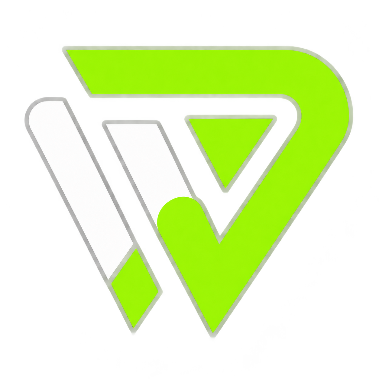 Print Web neon lime geometric emblem